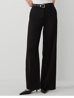 Ann Taylor Black Wide-Leg Trousers